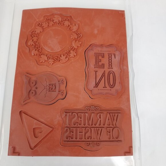 Stampin' Up! WARMEST OF WISHES Clear Mount Hostess Exclusive Set Of 5 Noel Owl - Picture 4 of 5